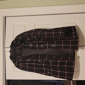 Torrid Black Plaid Toggle Coat -Size 3